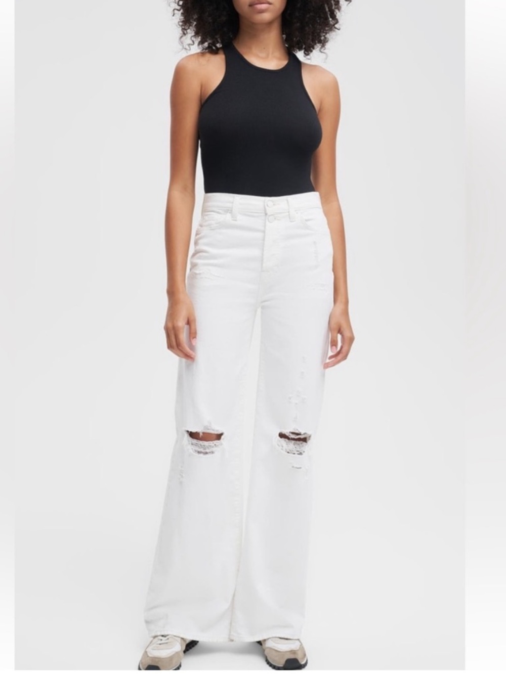 7 for all mankind high rise vintage Jo white distressed denim jeans NWT